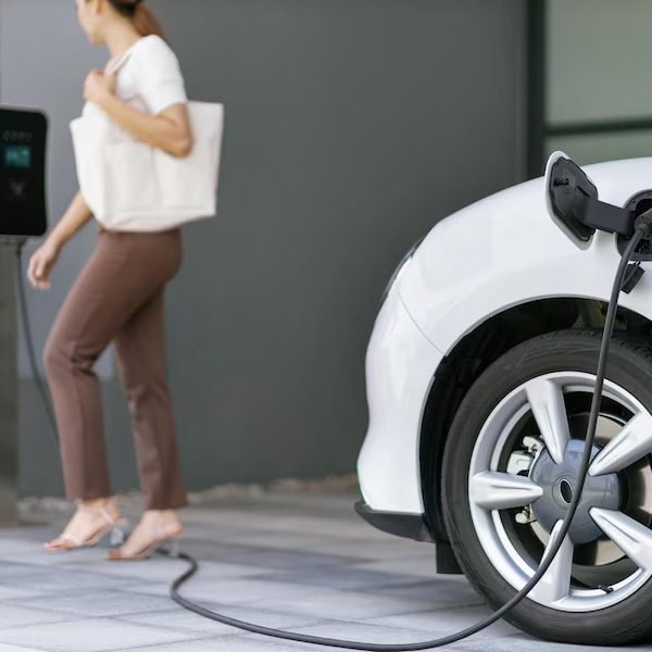 focus-ev-car-home-charging-station-with-blur-progressive-woman-back_31965-102621